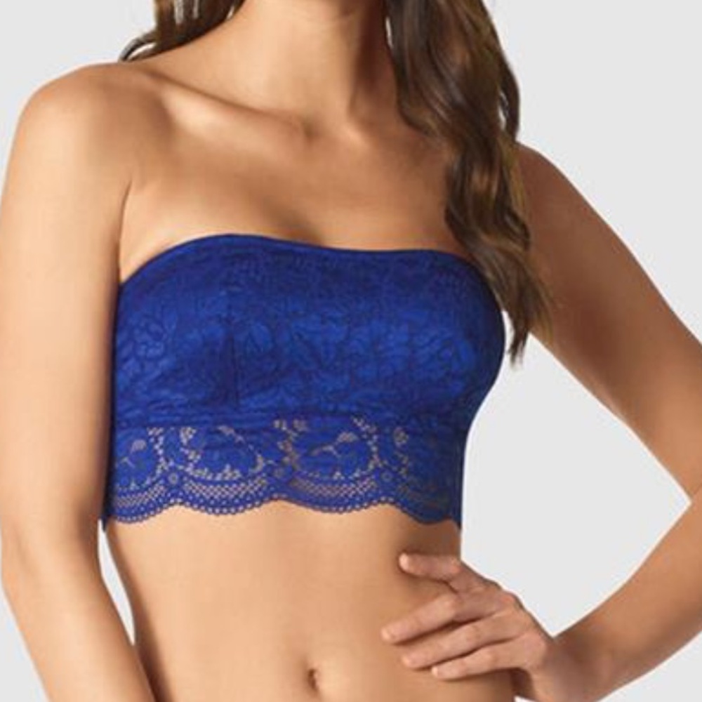 La Senza Royal Blue Lace Bandeau Tube Top Size M